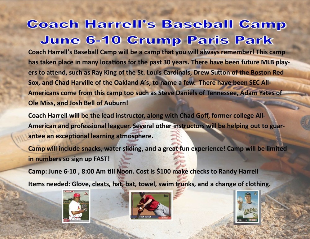 Coach Harrell's Baseball Camp June 6-10 | Gordonsville High School