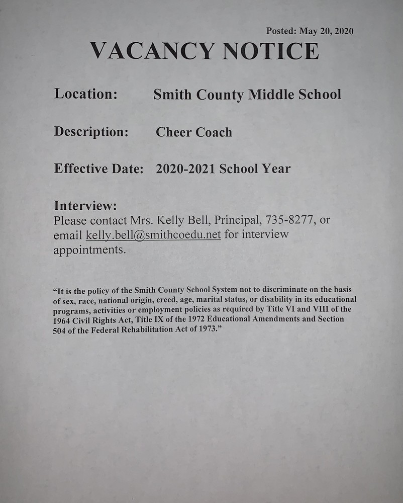 Vacancy Notice