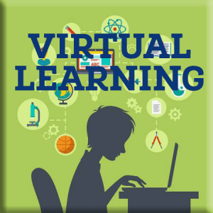 Virtual Learning Student at Desk