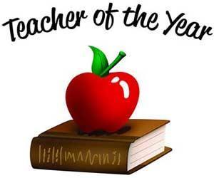 Teacher of the Year image with apple and book