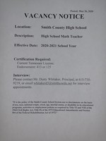 Math Teacher - Smith County High School