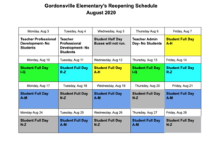 GES Staggered August Schedule
